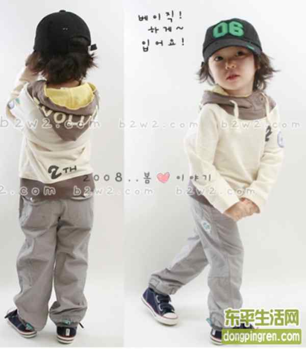 B2W2超休闲米色系亲子装上衣+裤子.jpg