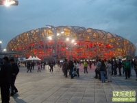 实拍鸟巢，水立方夜景